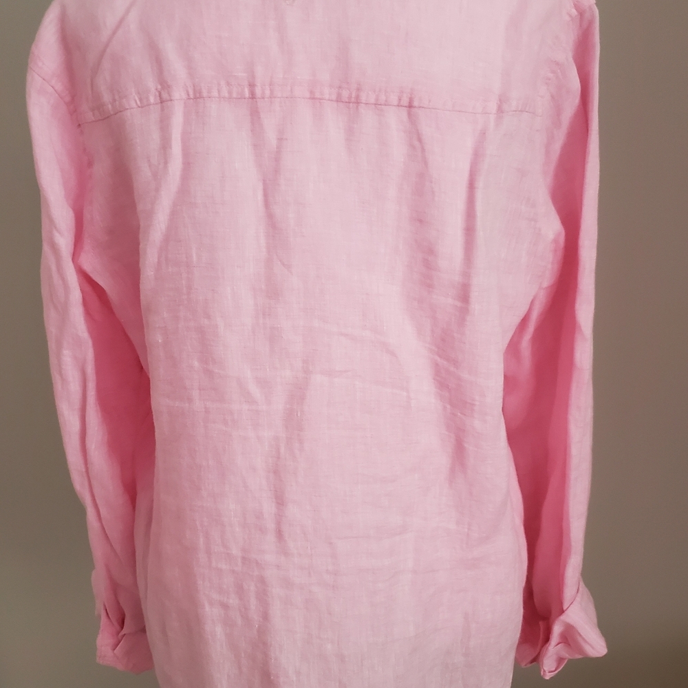 NWOT Lilly Pulitzer Sea View linen button down top. Urchin Pink. Reduced!! - Picture 3 of 4